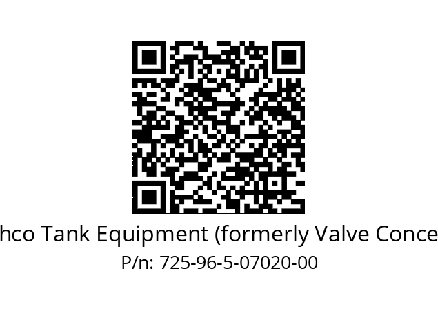   Cashco Tank Equipment (formerly Valve Concepts) 725-96-5-07020-00