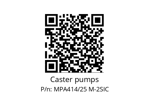   Caster pumps MPA414/25 M-2SIC