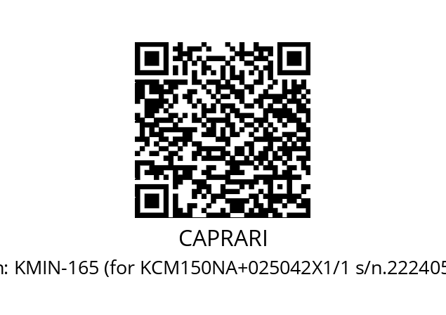   CAPRARI KMIN-165 (for KCM150NA+025042X1/1 s/n.222405/1)