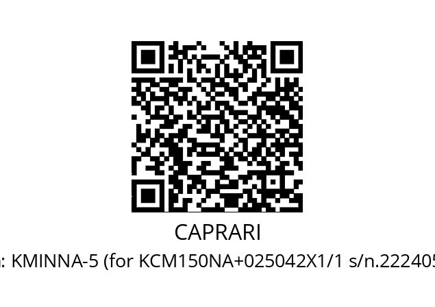   CAPRARI KMINNA-5 (for KCM150NA+025042X1/1 s/n.222405/1)