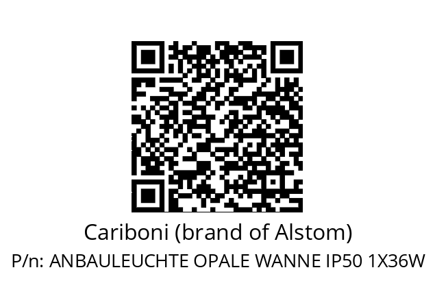   Cariboni (brand of Alstom) ANBAULEUCHTE OPALE WANNE IP50 1X36W