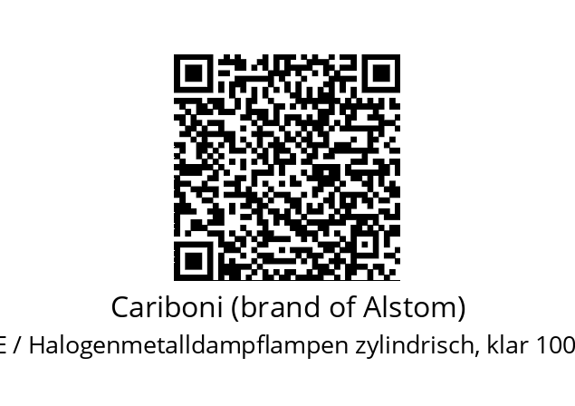   Cariboni (brand of Alstom) NCE / Halogenmetalldampflampen zylindrisch, klar 1000W /NW