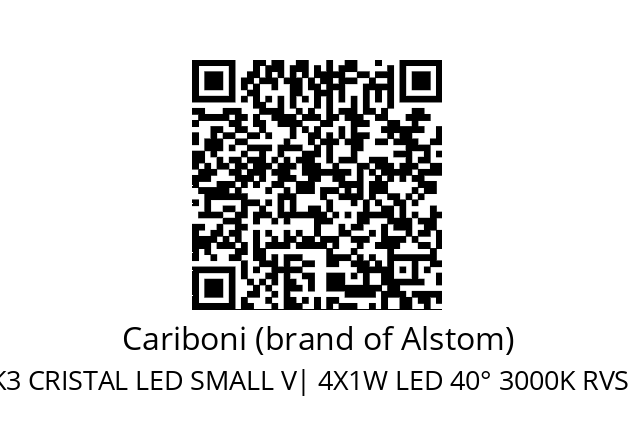   Cariboni (brand of Alstom) 06C103K3 CRISTAL LED SMALL V| 4X1W LED 40° 3000K RVS FRAME-GLAS