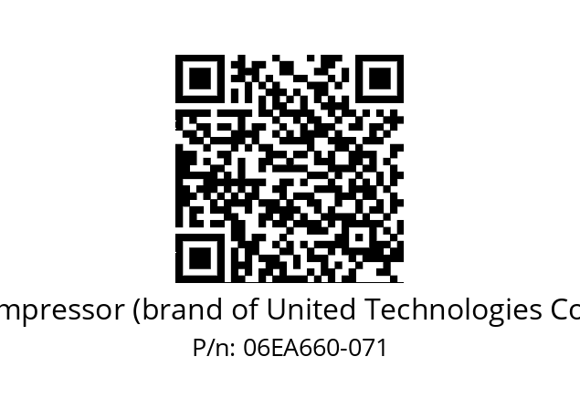   Carlyle Compressor (brand of United Technologies Corporation) 06EA660-071