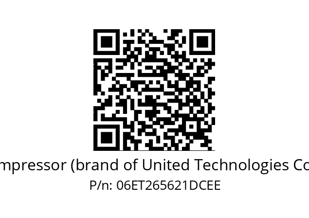   Carlyle Compressor (brand of United Technologies Corporation) 06ET265621DCEE