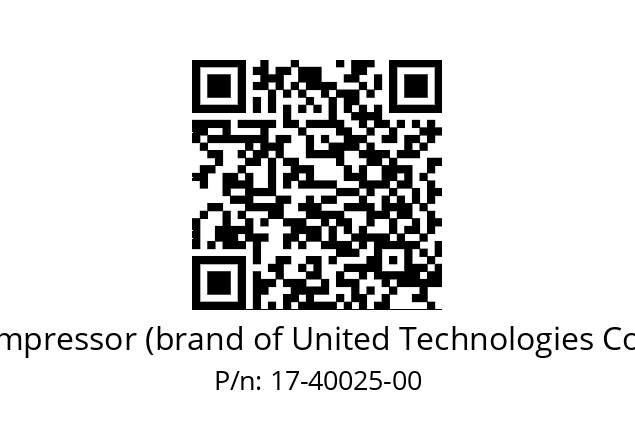   Carlyle Compressor (brand of United Technologies Corporation) 17-40025-00