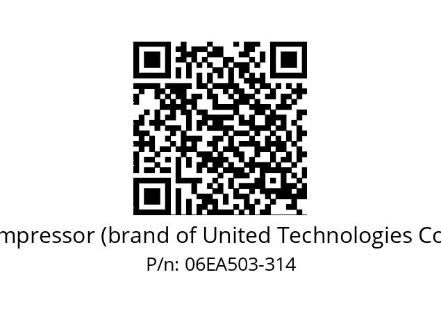   Carlyle Compressor (brand of United Technologies Corporation) 06EA503-314