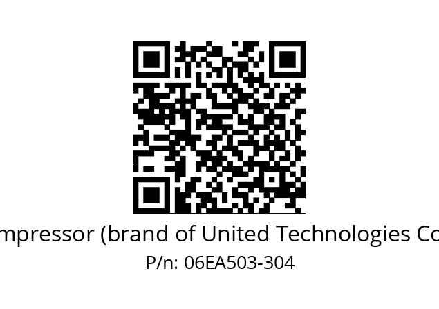   Carlyle Compressor (brand of United Technologies Corporation) 06EA503-304