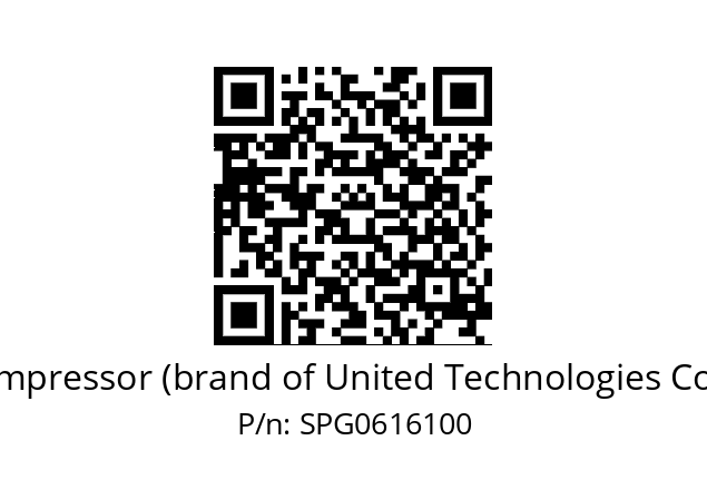   Carlyle Compressor (brand of United Technologies Corporation) SPG0616100