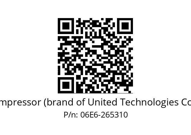   Carlyle Compressor (brand of United Technologies Corporation) 06E6-265310