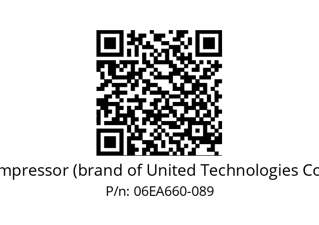   Carlyle Compressor (brand of United Technologies Corporation) 06EA660-089