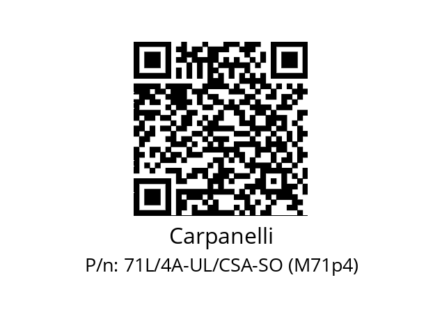   Carpanelli 71L/4A-UL/CSA-SO (M71p4)