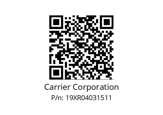   Carrier Corporation 19XR04031511