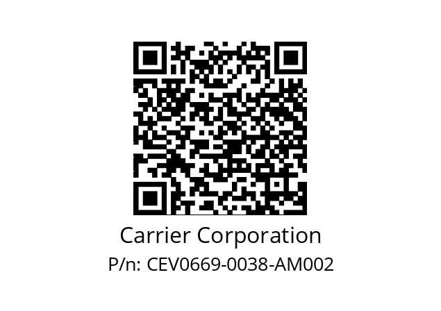   Carrier Corporation CEV0669-0038-AM002