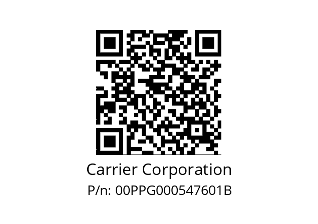   Carrier Corporation 00PPG000547601B