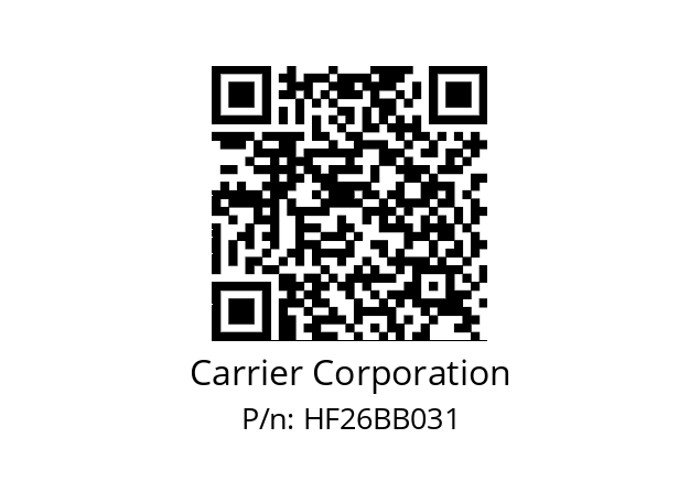   Carrier Corporation HF26BB031