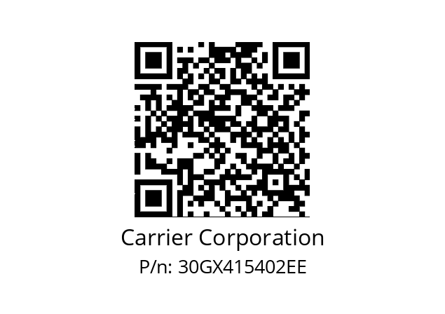   Carrier Corporation 30GX415402EE