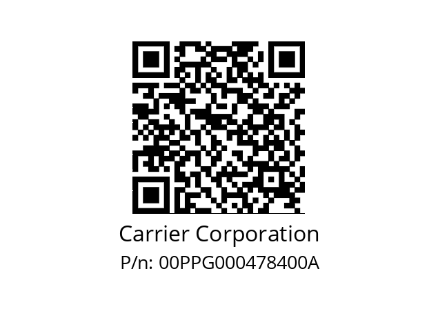   Carrier Corporation 00PPG000478400A