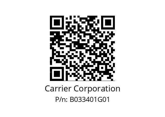   Carrier Corporation B033401G01