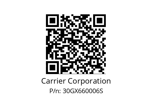   Carrier Corporation 30GX660006S