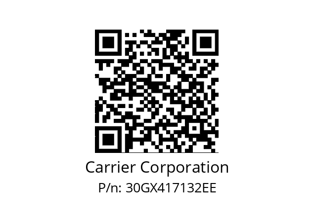   Carrier Corporation 30GX417132EE