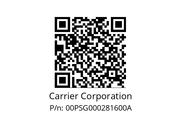   Carrier Corporation 00PSG000281600A