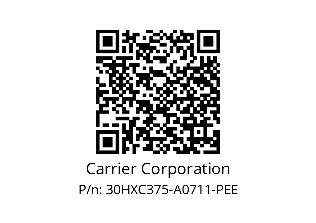   Carrier Corporation 30HXC375-A0711-PEE