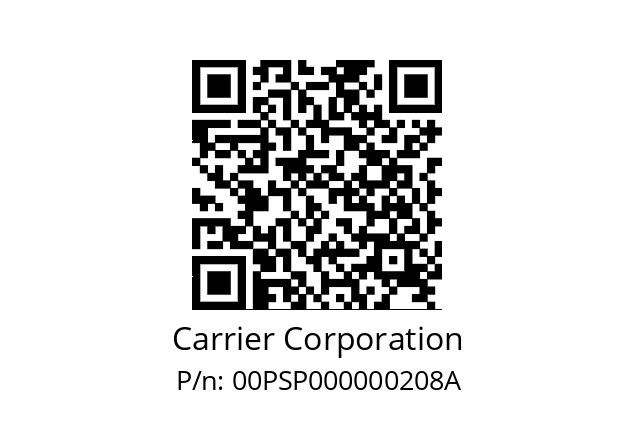   Carrier Corporation 00PSP000000208A