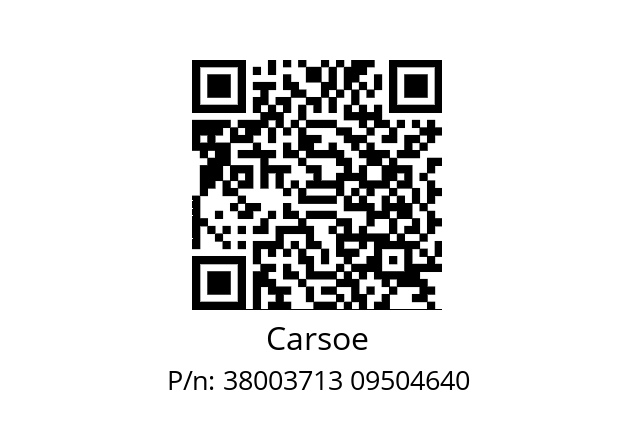   Carsoe 38003713 09504640