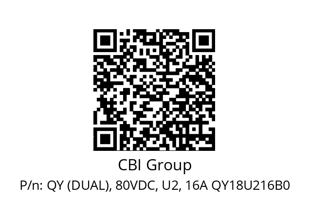   CBI Group QY (DUAL), 80VDC, U2, 16A QY18U216B0