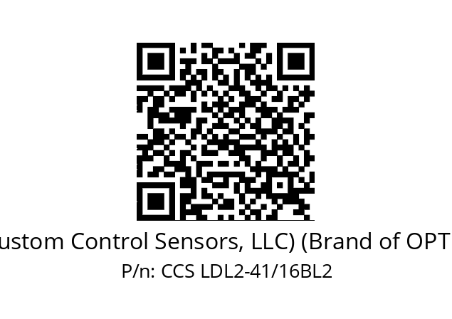   CCS Inc. (Custom Control Sensors, LLC) (Brand of OPTEX GROUP) CCS LDL2-41/16BL2