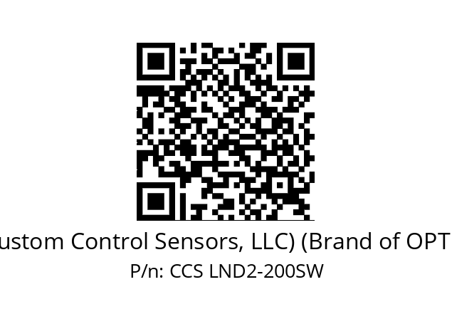   CCS Inc. (Custom Control Sensors, LLC) (Brand of OPTEX GROUP) CCS LND2-200SW