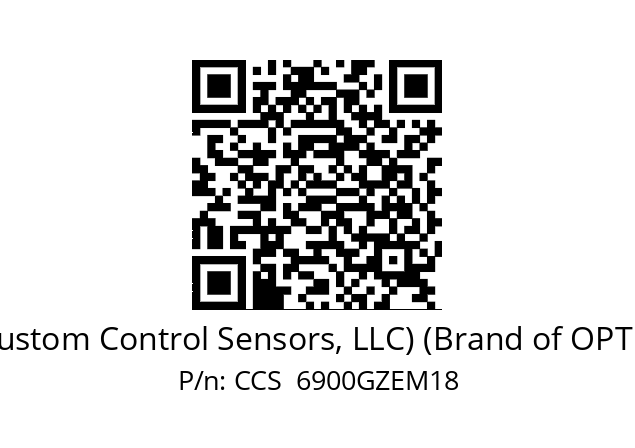   CCS Inc. (Custom Control Sensors, LLC) (Brand of OPTEX GROUP) CCS  6900GZEM18