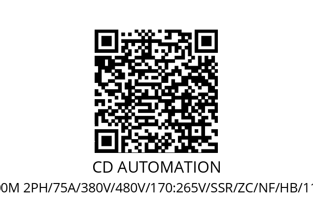   CD AUTOMATION CD3000M 2PH/75A/380V/480V/170:265V/SSR/ZC/NF/HB/110VFAN/EM