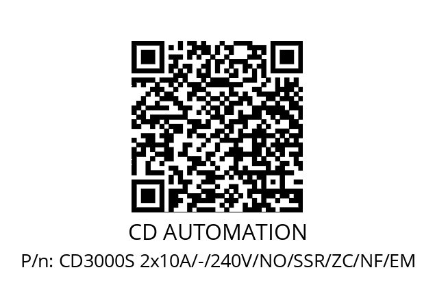   CD AUTOMATION CD3000S 2x10A/-/240V/NO/SSR/ZC/NF/EM