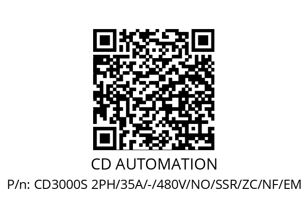   CD AUTOMATION CD3000S 2PH/35A/-/480V/NO/SSR/ZC/NF/EM