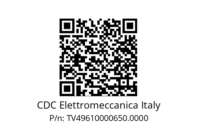   CDC Elettromeccanica Italy TV49610000650.0000