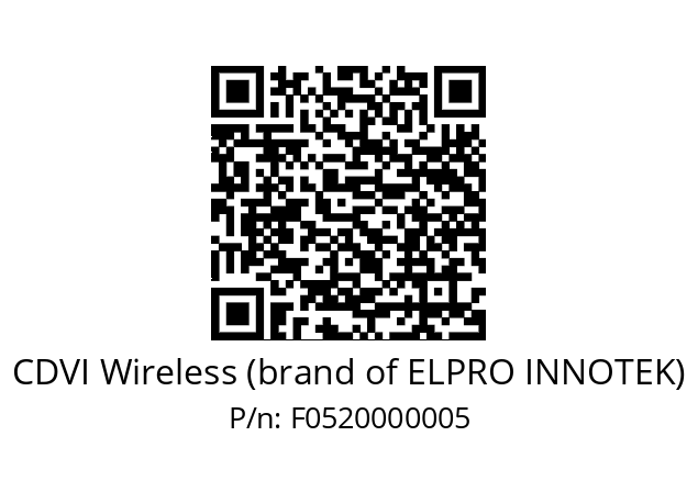   CDVI Wireless (brand of ELPRO INNOTEK) F0520000005