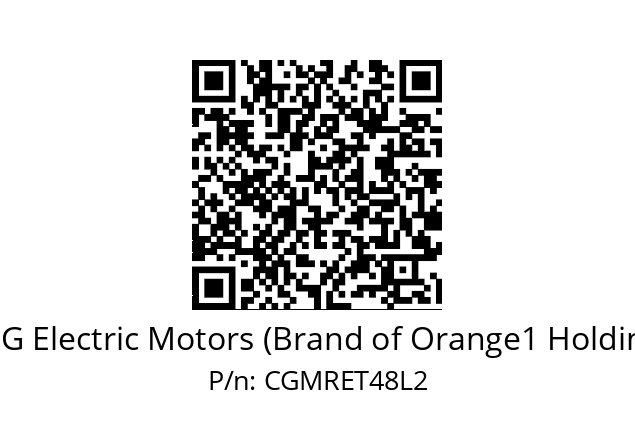  STD-B3DX CEG Electric Motors (Brand of Orange1 Holding) CGMRET48L2