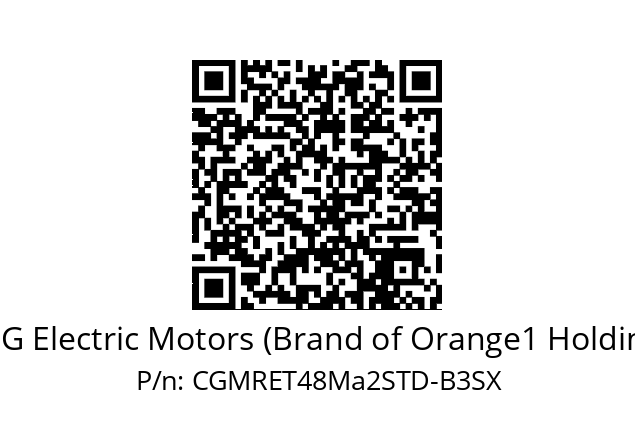   CEG Electric Motors (Brand of Orange1 Holding) CGMRET48Ma2STD-B3SX