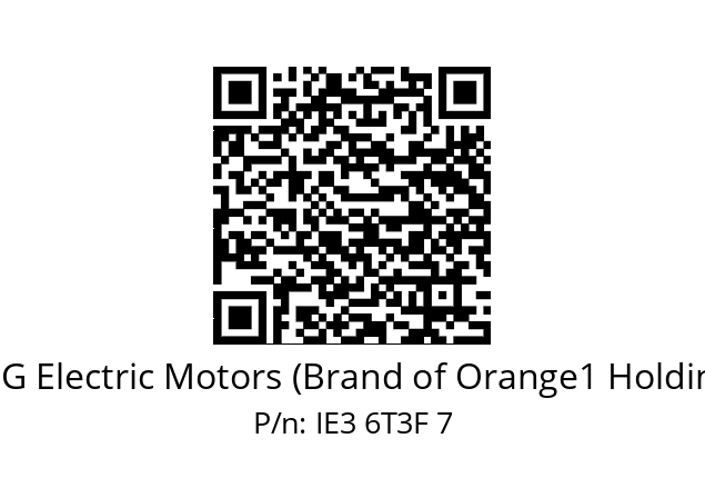   CEG Electric Motors (Brand of Orange1 Holding) IE3 6T3F 7