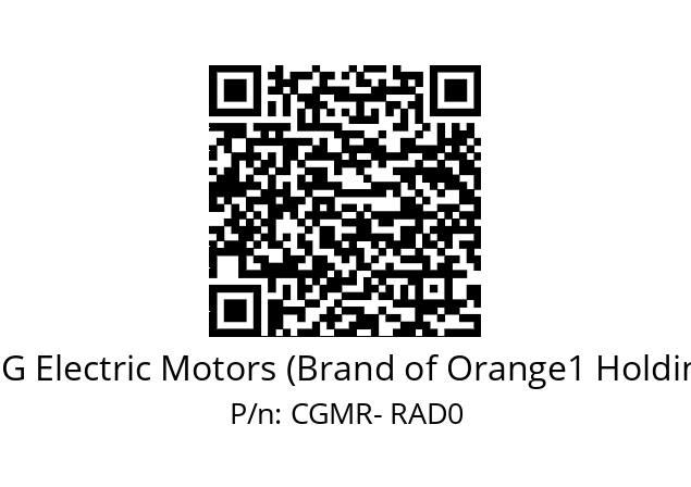   CEG Electric Motors (Brand of Orange1 Holding) CGMR- RAD0