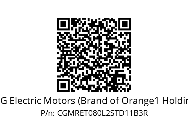   CEG Electric Motors (Brand of Orange1 Holding) CGMRET080L2STD11B3R