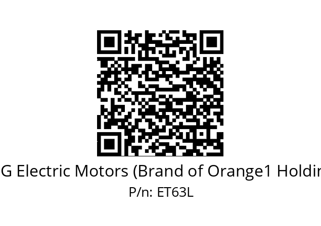   CEG Electric Motors (Brand of Orange1 Holding) ET63L