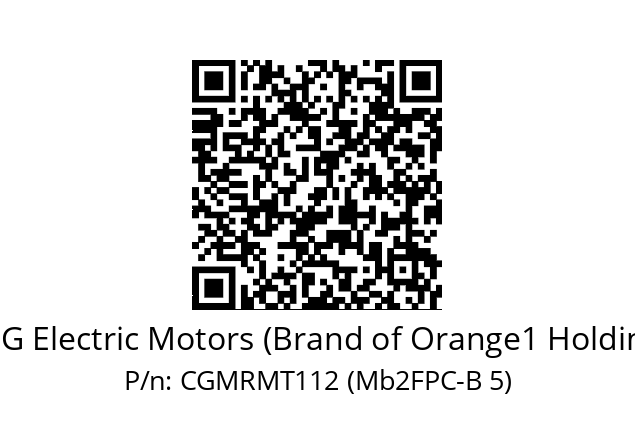   CEG Electric Motors (Brand of Orange1 Holding) CGMRMT112 (Mb2FPC-B 5)