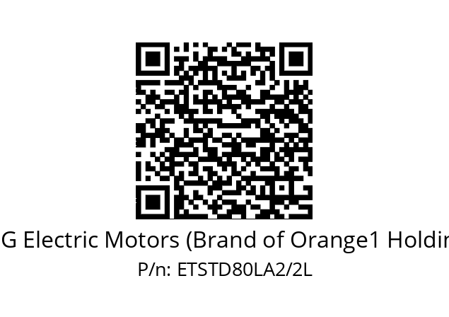   CEG Electric Motors (Brand of Orange1 Holding) ETSTD80LA2/2L