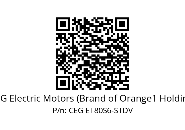   CEG Electric Motors (Brand of Orange1 Holding) CEG ET80S6-STDV