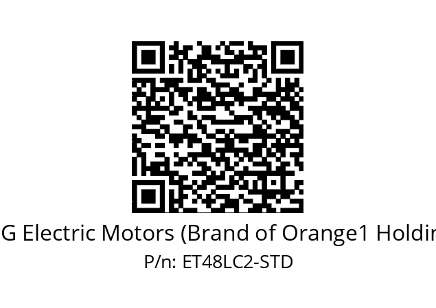   CEG Electric Motors (Brand of Orange1 Holding) ET48LC2-STD