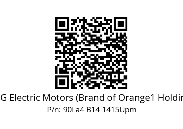   CEG Electric Motors (Brand of Orange1 Holding) 90La4 B14 1415Upm