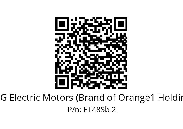   CEG Electric Motors (Brand of Orange1 Holding) ET48Sb 2